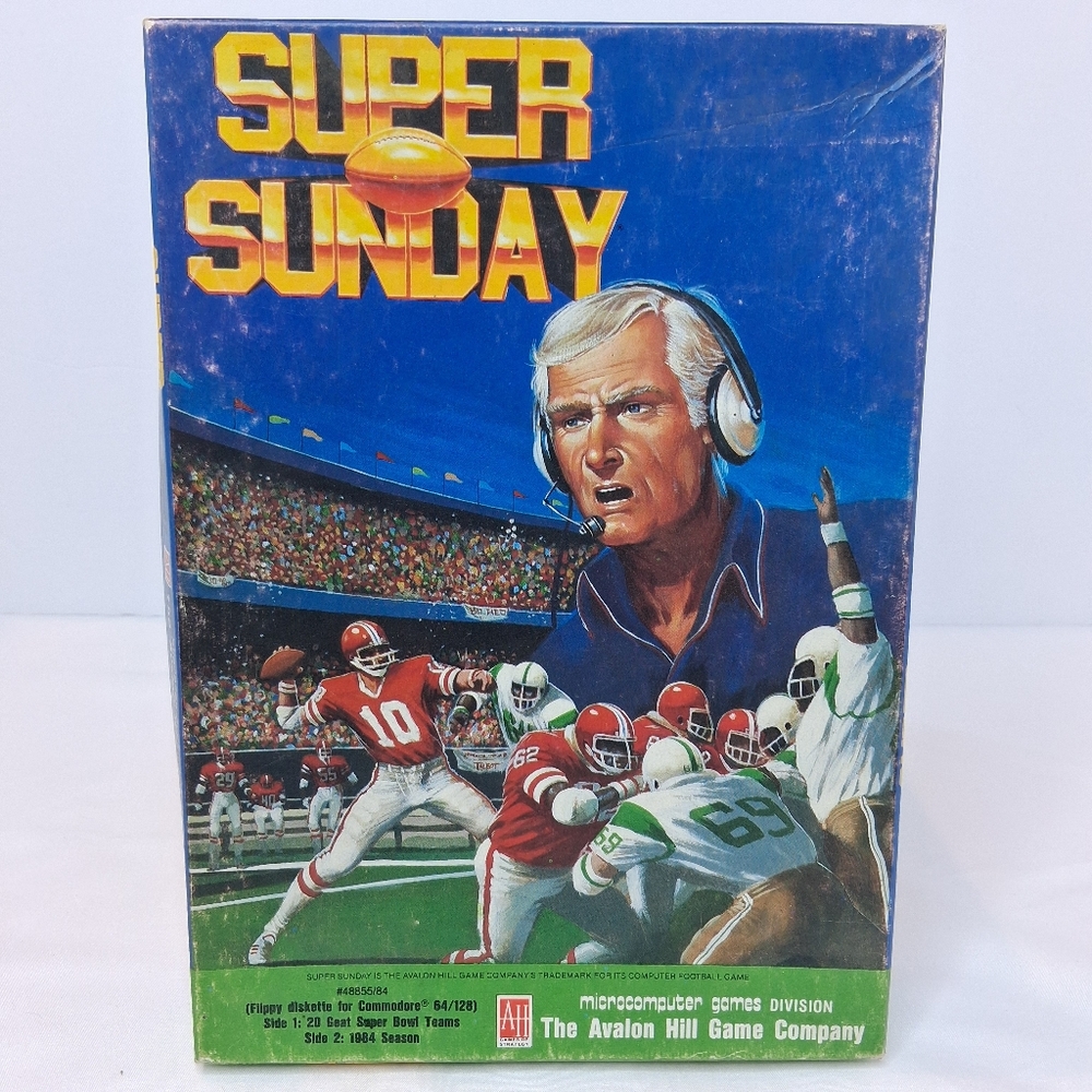 Commodore 64 128 Computer Game Diskette 1984 Super Sunday Football #48855 Avalon